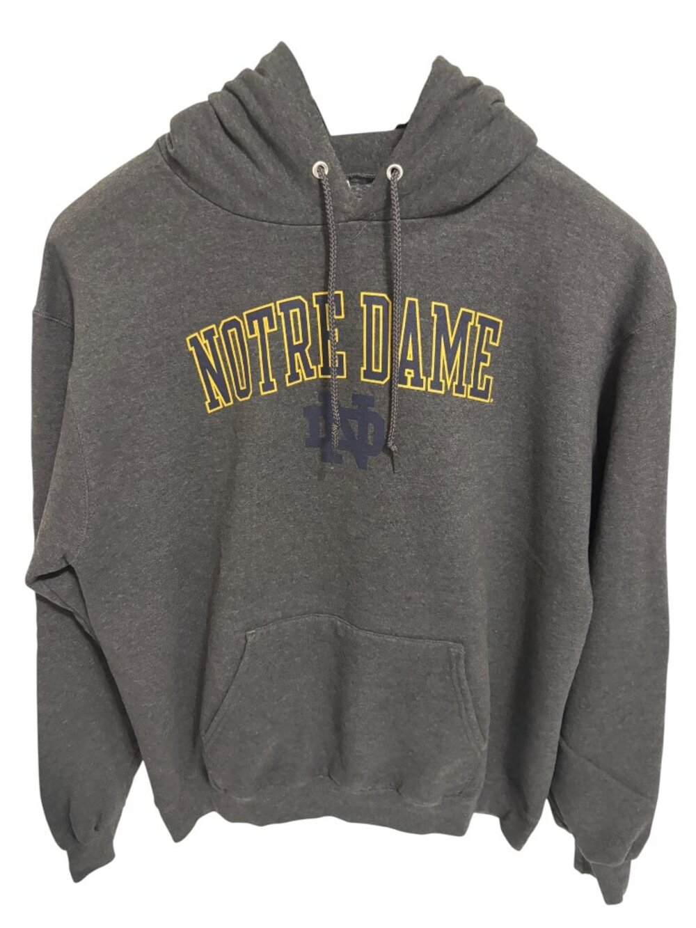 Champion Notre Dame Fighting Irish Hooded Sweatshirt Mens Size XL Gray
